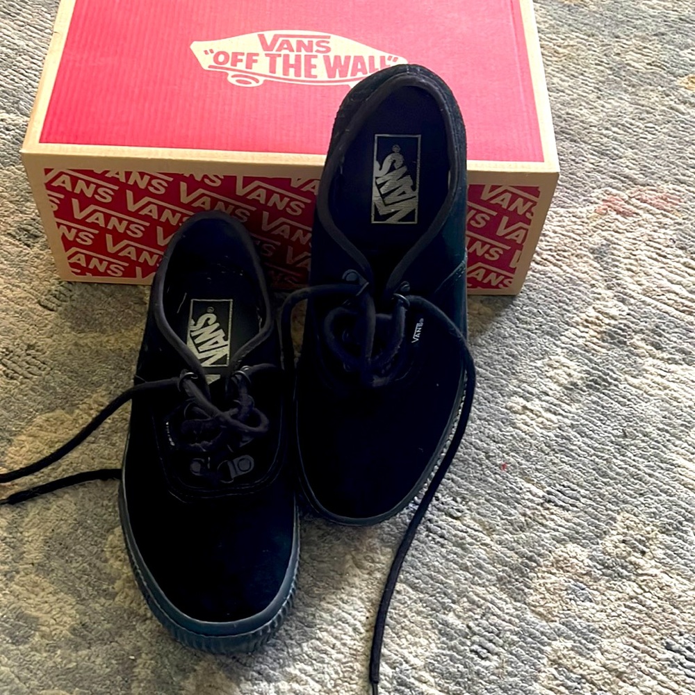 Vans embossed authentic black size 7 women 5.5 men